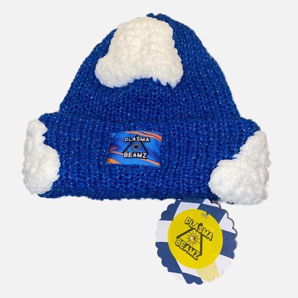 Plasma Beamz Hand-Knitted Metallic Blue Head in the Clouds Beanie main image 7